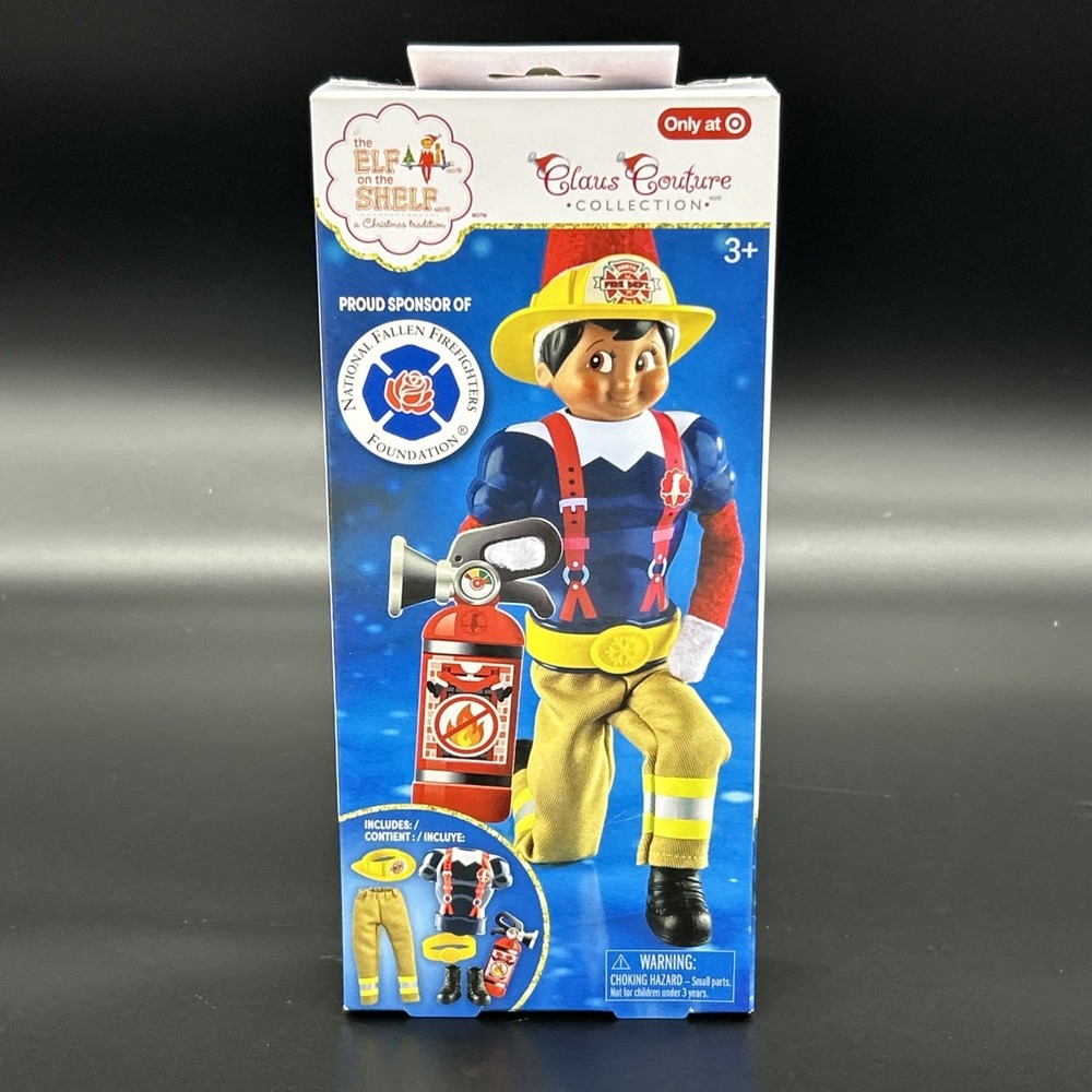 Claus Couture Elf on the Shelf Clothing Fireman Firefighter Outfit NEW